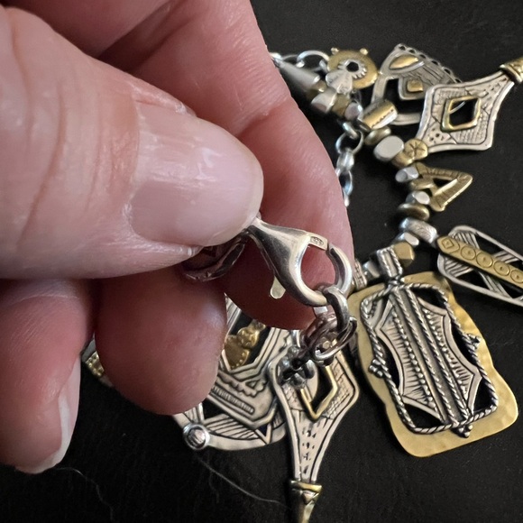 SILPADA Indigenous Impressions Tribal Sterling Silver brass HEAVY Necklace N3239 - Picture 9 of 9